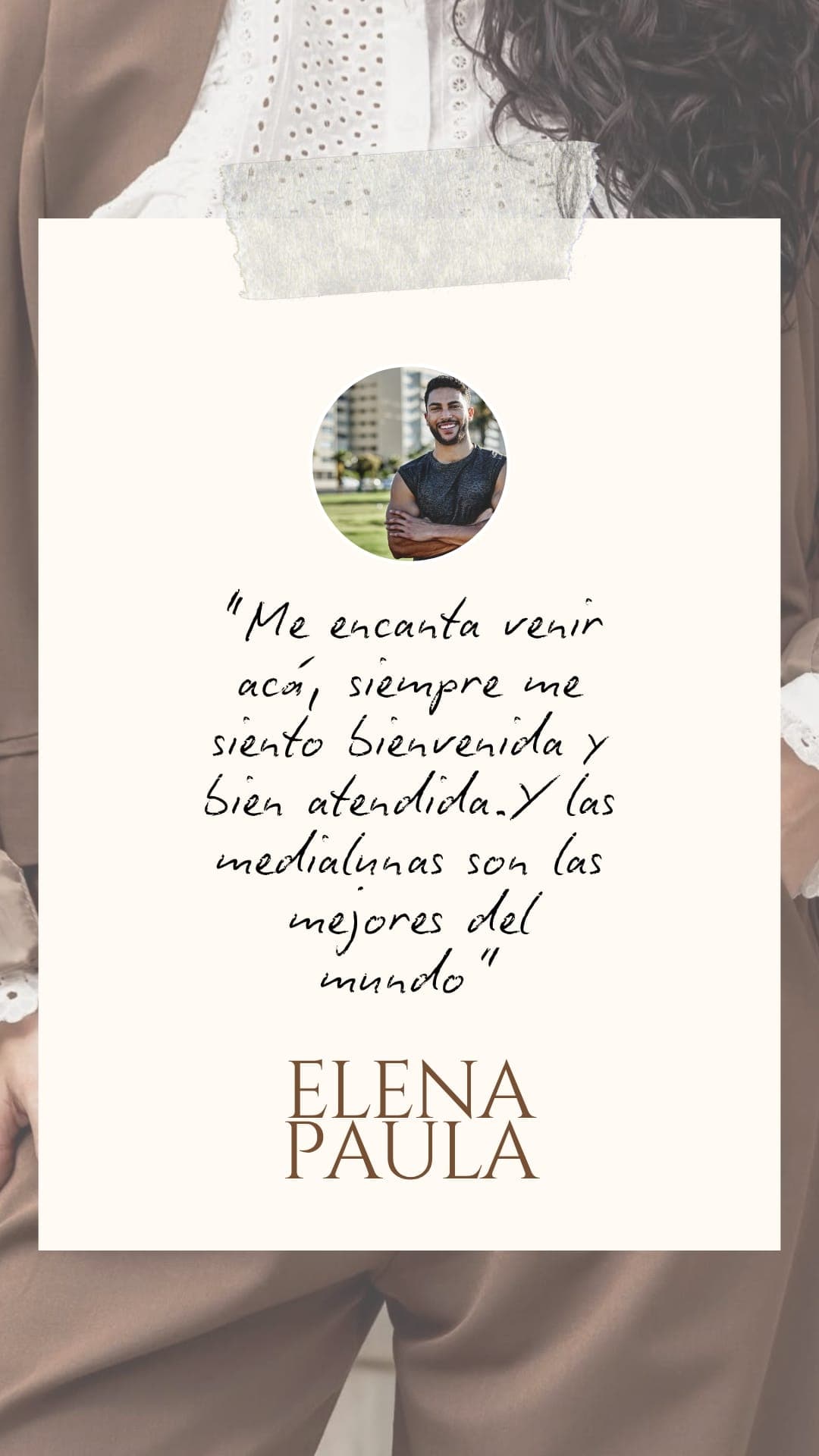 Mensaje de una clienta de Novara